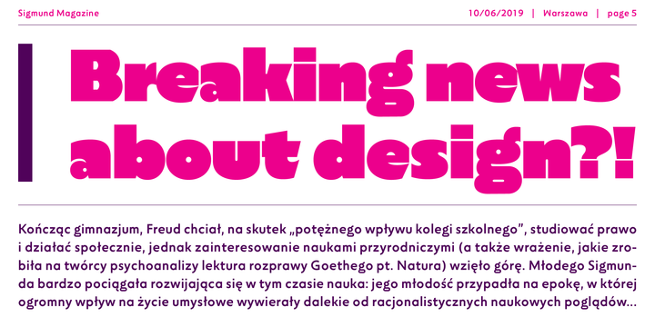 Przykład czcionki Sigmund Medium italic